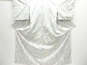 大特価品　花模様織り出し手織り紬着物